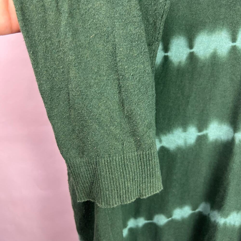 J. Jill Green Tie Dye Sweater, Cotton Blend, Lightweight Pullover, Casual Cozy - Picture 13 of 14